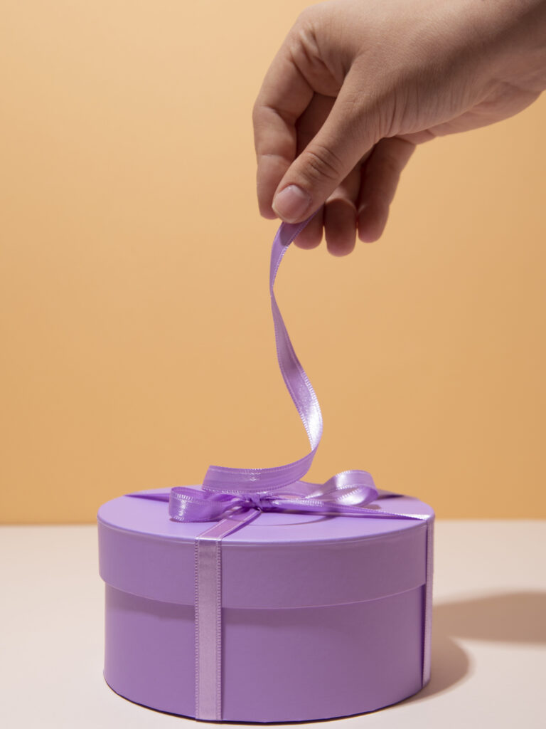 top view round mystery box