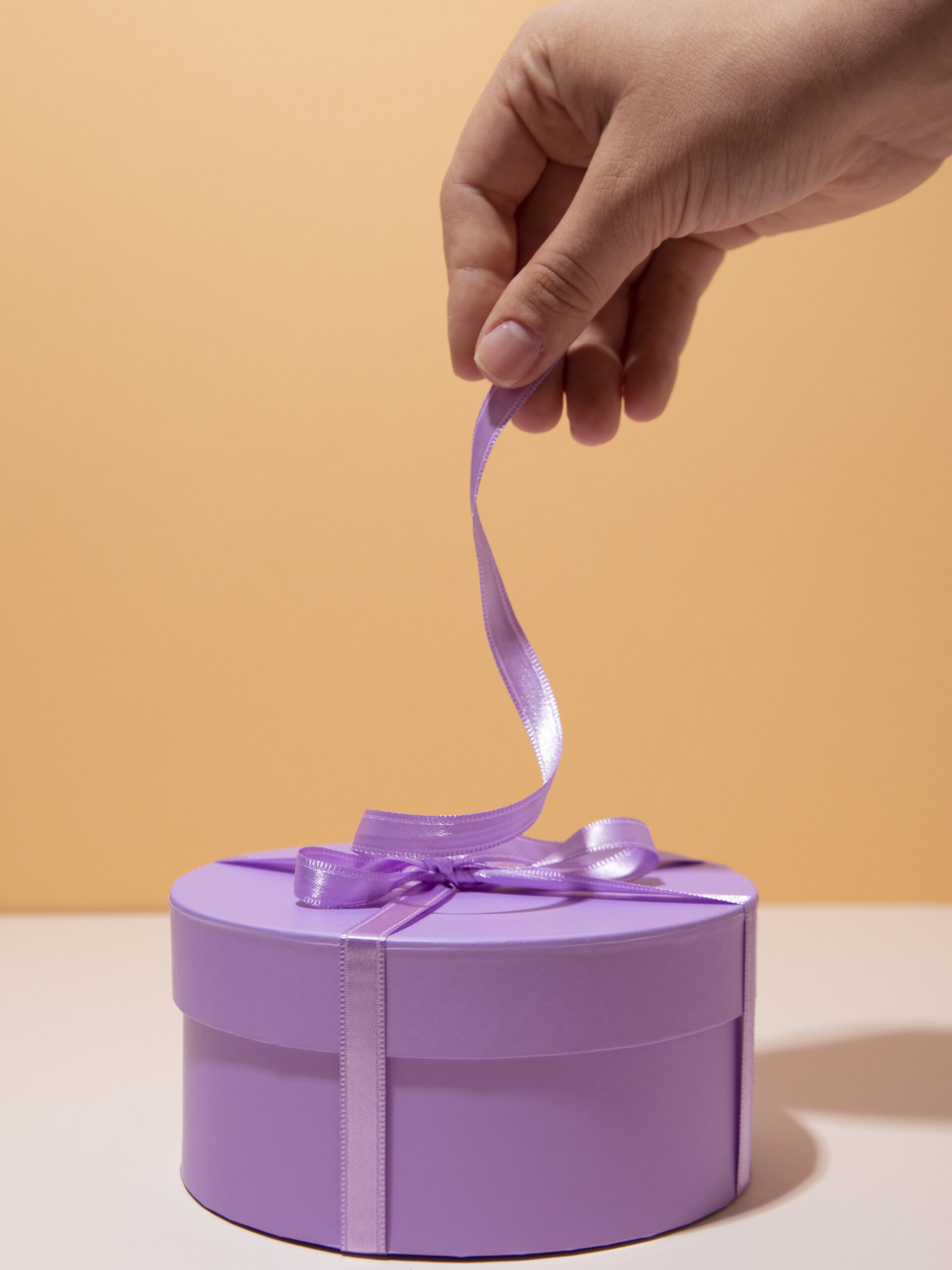 top view round mystery box